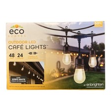 Ecoscapes Outdoor Led Cafe Lights 2700k Warm Edison Style 24 Bulbs 48 Feet