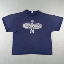 Y2K New York Yankees T Shirt Men’s 2XL Blue World Series Champions 2009