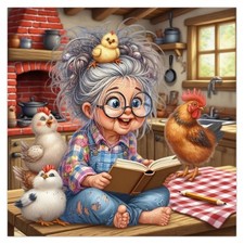 Grandma Diamond Art Kits for Adults - Books Chicken Diamond Painting Kits for Aa