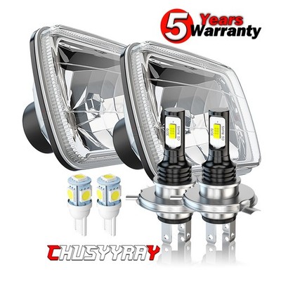 Fit Chevrolet C10 C20 C30 1981-1986 Pair 7x6'' LED Headlights Hi/Low Lamps 6000K
