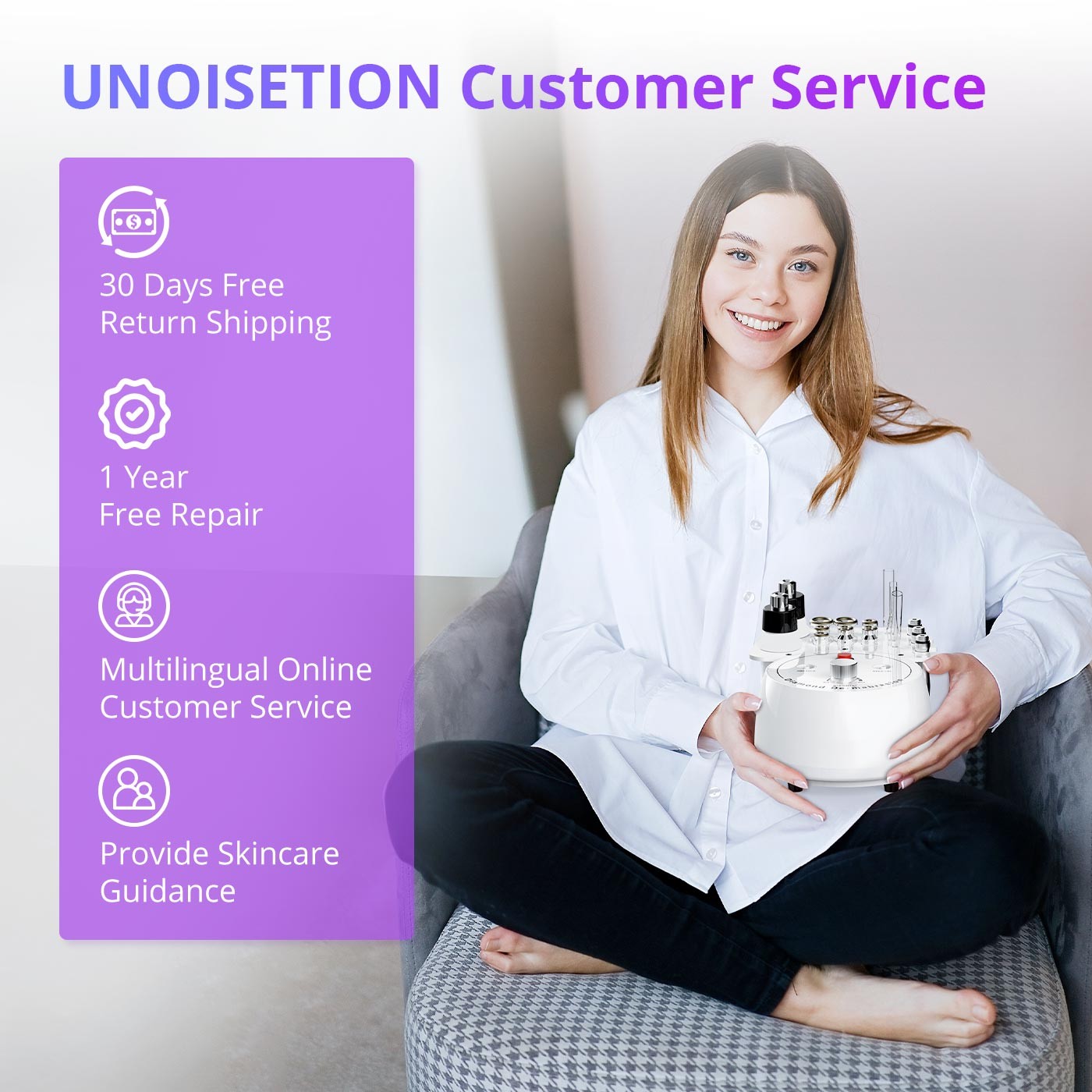 4in1 Diamond Microdermabrasion Skin Rejuvenation Device Home Salon Personal Use