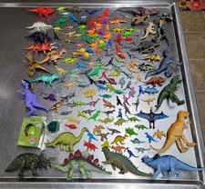 Vintage T-rex Stegosaurus Triceratops Brontosaurus Dinosaur Figure Lot 100 Pcs