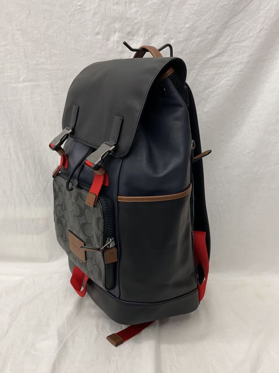 COACH Leather Backpack, Black, Solid Color, C4139… - image 2