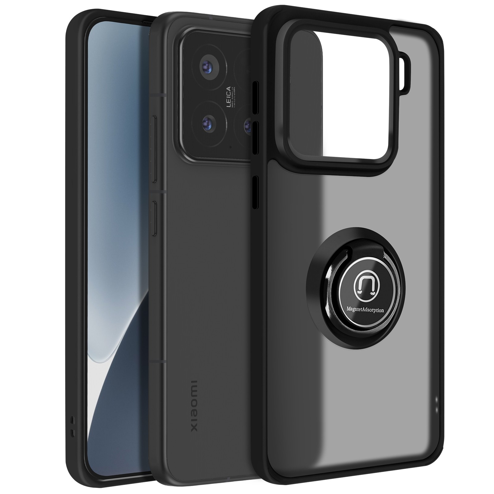 Protégez votre Xiaomi 15 avec la coque translucide Avizar anti-jaunissement à bague