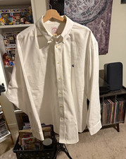 Brooks Brothers 346 Non-Iron White Cotton Button-Down Dress Shirt XL 34/35