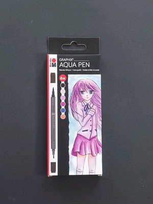 Marabu Graphix Aqua Pens Ma Ke Manga 6-Color Set
