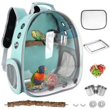 Bird Backpack Carrier with Perch, Portable Bird Travel Cage Bag, Clear Parrot...