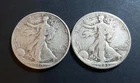 Lot Of 2 Walking Liberty Half Dollars 90% Silver