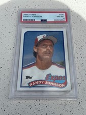 RANDY JOHNSON 1989 Topps #647 Rookie RC ~ Expos HOF ~ Graded PSA 8 NEAR MINT