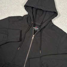 American Giant Hoodie Mens L Black Full Zip Heavyweight Fleece Cotton USA NEW