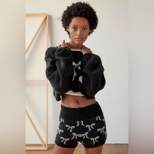 Out From Under Urban Outfitters Cozy Sweater Bow Shorts size S