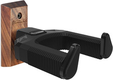 Guitar Wall Mount, Auto Lock Black Walnut Wood Guitar Hanger, Guitar Wall Hanger