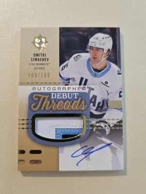 2025-26 Upper Deck Ultimate Debut Threads Auto /199 Dmitri Simashev Utah
