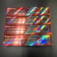 4X WHITE GLO ADVANTAGE STRONG MINT PROFESSIONAL WHITENING TOOTHPASTE 3.5oz NEW
