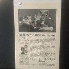 Vintage 1930 Bell  Howell Filmo Seeing The World Ad Advertisement