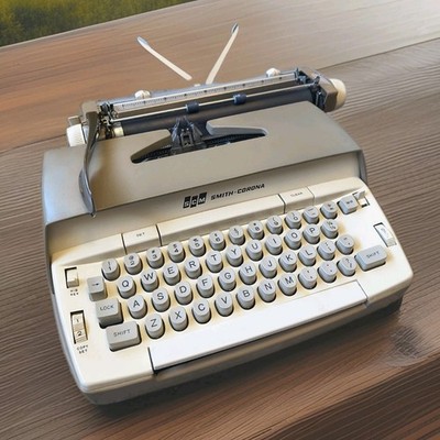 Smith Corona Galaxie Portable Typewriter Cream Working + Case - My Best Machine 