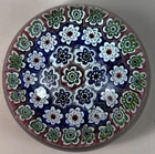 Vintage Murano Millefiori Art Glass Paperweight Concentric Floral Italy