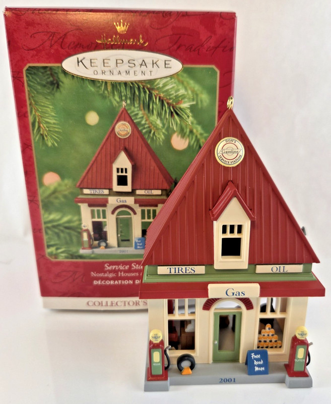 NIB 2001 Hallmark Keepsake Ornament Service Station Nostalgic COLLECTOR'S SERIES