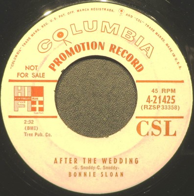 Bonnie Sloan - After The Wedding (7'', Promo)