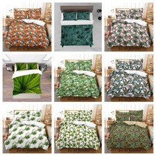 3D Tropical Leaves Pattern Watercolor Quilt Cover Duvet Cover Comforter set