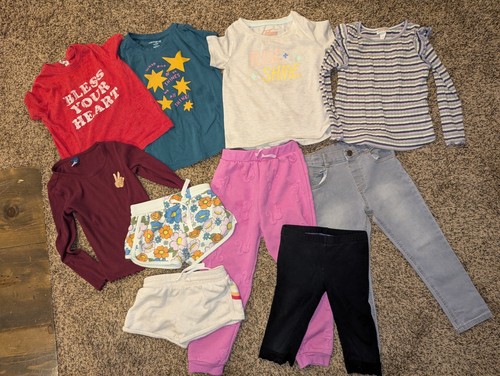 Girls Toddler 4/5 Clothing Lot 10pc 5 Tops 5 Bottoms Pre-owned Good Condition