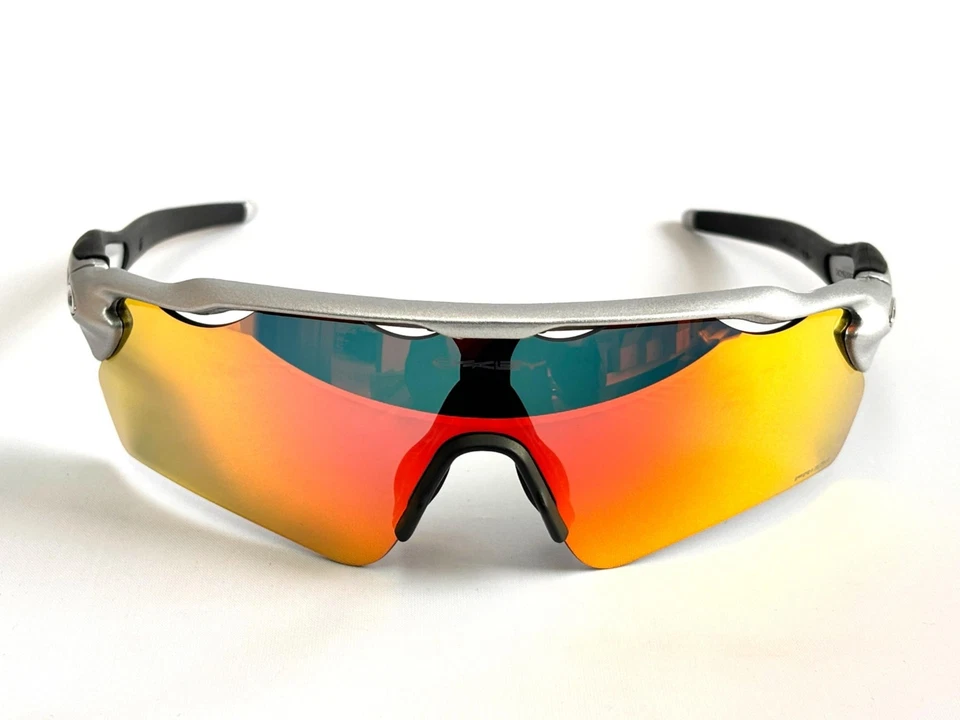 NEW OO9208 Oakley Radar EV Patn Sunglasses Silver Frame Polarization Lenses - Image 4 of 4