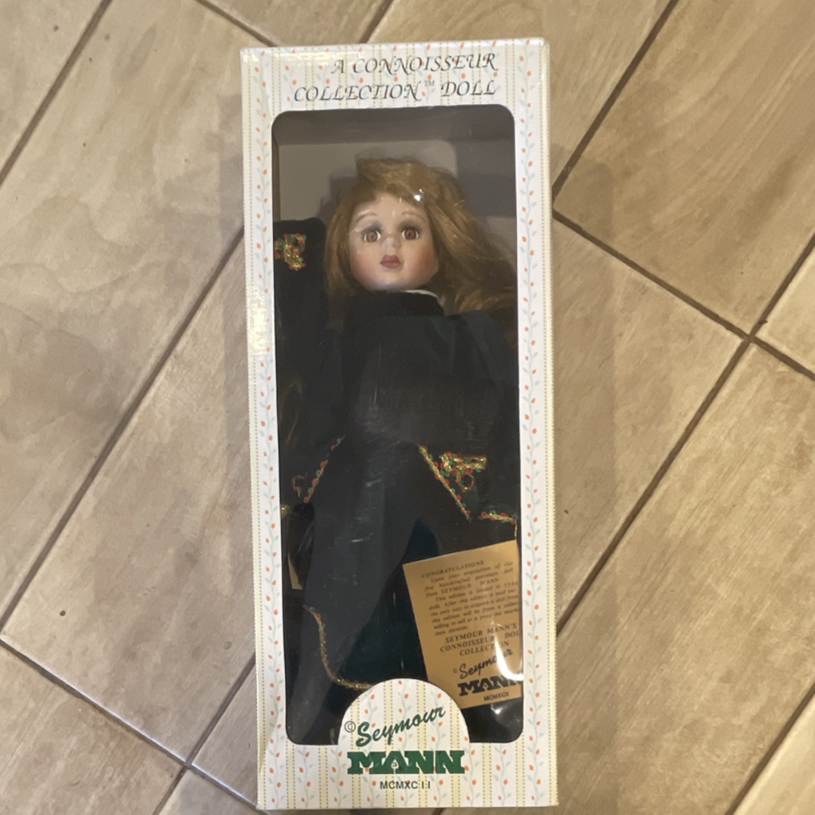 Seymour Mann Connoisseur Collection Hand Painted Porcelain Collector Doll in Box