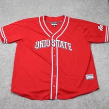 Ohio State Buckeyes Baseball Jersey Men 2XL XXL Red Steve & Barry’s VTG Stitched