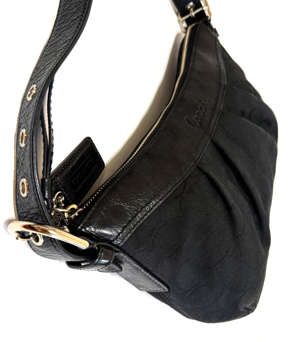 NICE COACH Y2K PLEATED BLK SIGNATURE C MEDIUM CROSSBODY SHOULDER