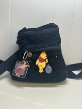 Winnie The Pooh Disney Store Mini Backpack Purse Blue Corduroy Piglet Key Chain