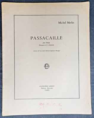 Michel Merlet Passacaille for Harp - Full Score