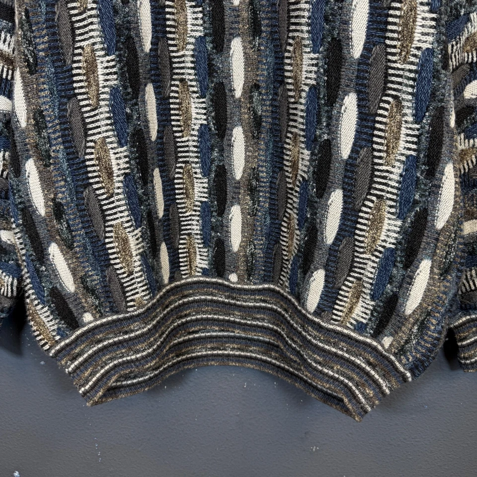 Norm Thompson XL мужской синий 3D вышитый Италии свитер coogi стиль винтажный - Изображение 3 из 4