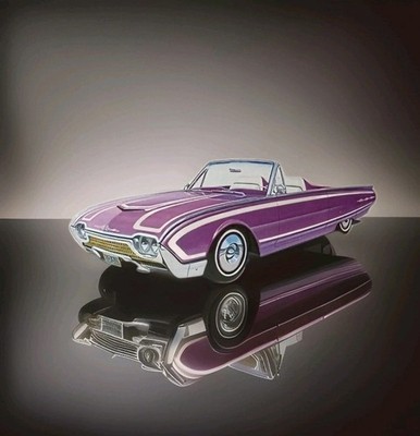 CUSTOM DECAL SHEET W/ SCALLOPS 62 FORD THUNDERBIRD - AMT MODEL CAR KIT PARTS LOT