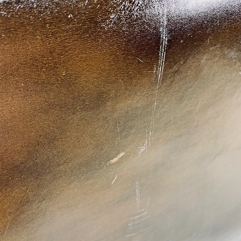 Feather Lite Suitcase Brown Vinyl Soft Side Luggage 26x17x7 Travel Vintage Used - Image 4 of 4