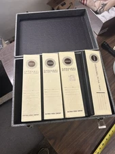 Lot of 4 Kodak Carousel 80 Slide Trays in Vintage Hard Case Carry Box