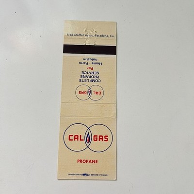 CalGas Propane Service For Home Farm Industry Vintage Matchbook Cover 4MB75-1