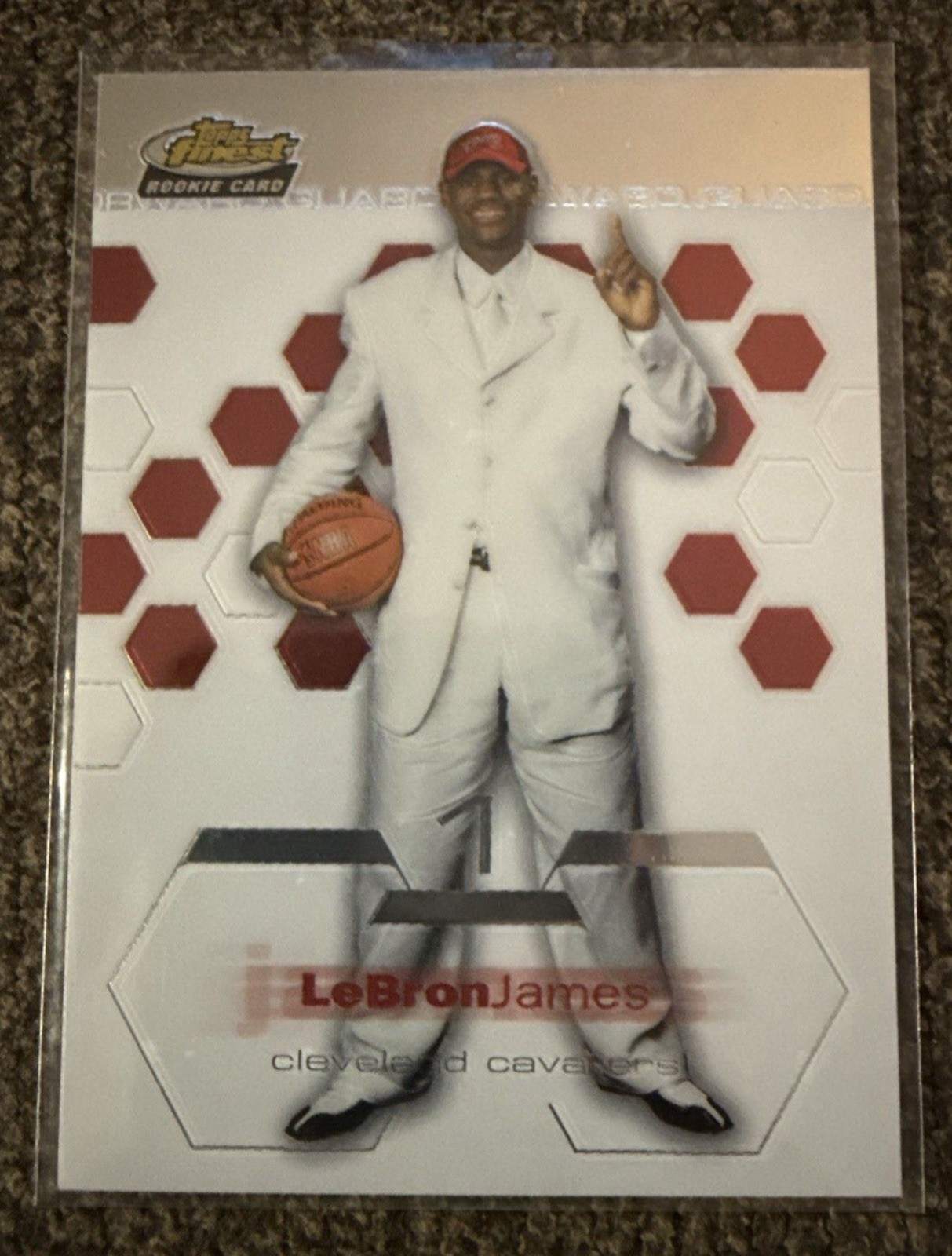 2002-03 Topps Finest Basketball LeBron James M-NM Draft Card
