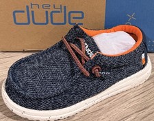 New Kids Size K10 Hey Dude Wally Youth Sox Ocean Blue NIB