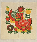 Vintage Washcloth Kitchen Hand Wash Cloth Chicken Cotton Made In USA EUC