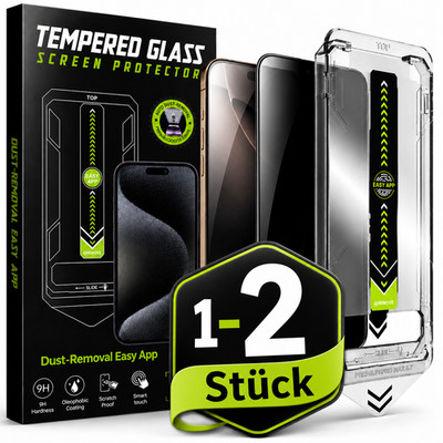Display Panzerfolie Schutzglas für iPhone 12 13 14 15 16 17 Pro Max +Blickschutz