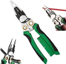 Pinza Spelafili per Elettricista 8 in 1 con Tester Tensione Crimpare Tagliare 