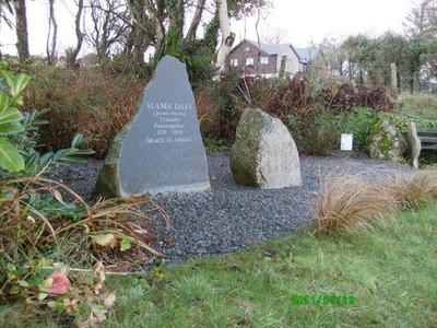 Photo A3 Monument to ''Siams Dafi'' Pentre Galar Garden and inscribed bl c2011