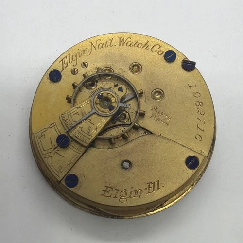 Elgin Gilt Gold, antique Open Face movement only Good Balance For Repair 716