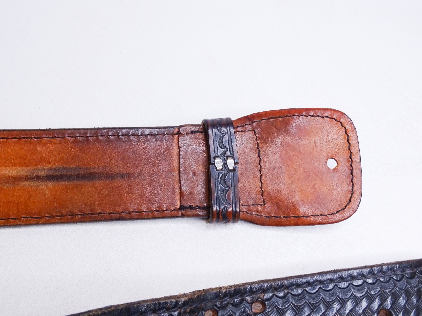 *missing buckle* Dutyman 34" Police Security Duty Belt Pouches Handcuff Case +