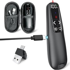 Presentation Clicker, Power Display Wireless Presenter Remote Red