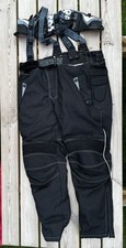 HUNTER CLASS Mens Black Motorbike Trousers 2XL Cordura Textile & Texport gloves
