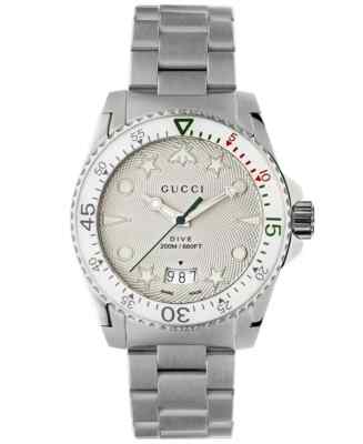 Gucci Dive SWISS Quartz Silver Dial Stainless Steel Men's Watch