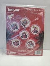 Vintage 1994 Janlynn Holiday Angels Ornaments Christmas Counted Cross Stitch Kit