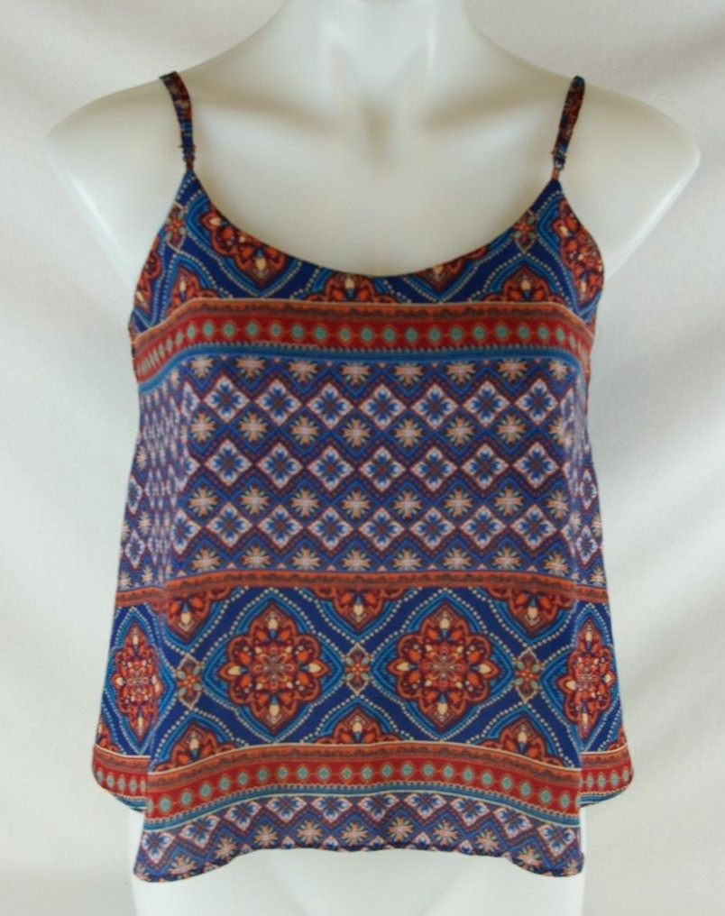 Forever 21 Adj. Spaghetti Strap Multi- Colored Cr… - image 1