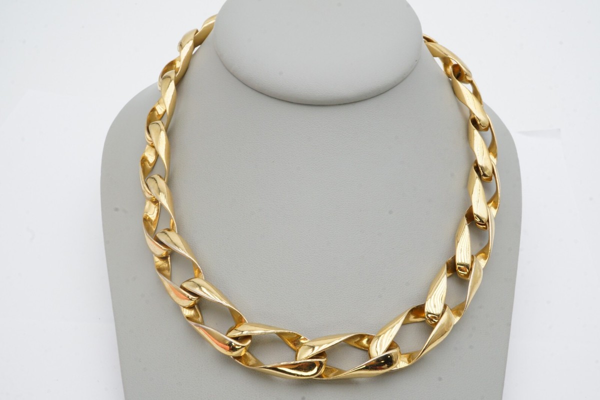 Vintage Necklace Gold Tone Chain Link 18